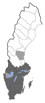 Distribution map - Diloba caeruleocephala