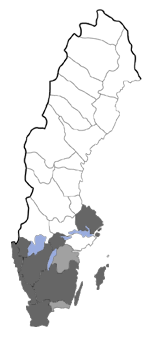 Distribution map - Olindia schumacherana