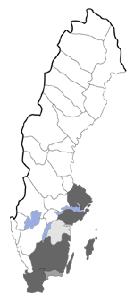 Distribution map - Acronicta strigosa
