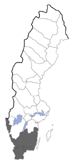 Distribution map - Pammene herrichiana