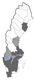 Distribution map - Pammene luedersiana